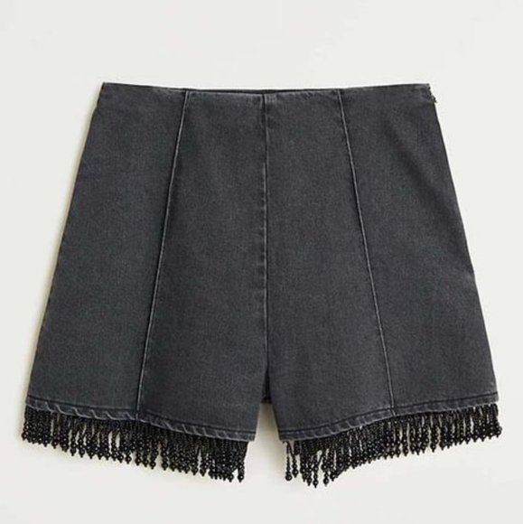 *LAST CHANCE* Mango Jean Shorts with beading detail - Picture 1 of 5